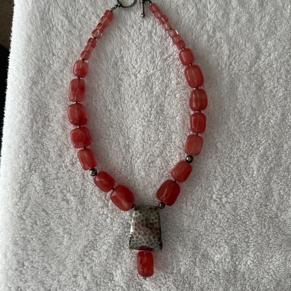 Silpada 925 Sterling Silver and Cherry Quartz Necklace